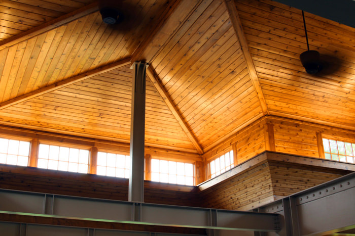 Professional Wood Refinishing Indoor Pool House Chicago Suburbs